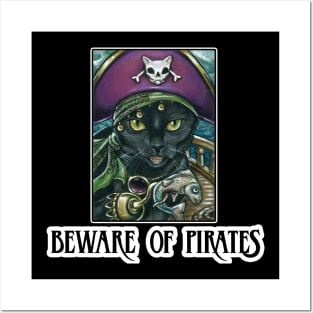 Beware of Pirates - Design 2 - Black Cat Posters and Art